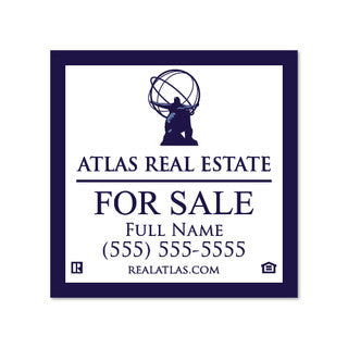 Atlas Real Estate 24x24 Listing Sign: Custom Name & Number