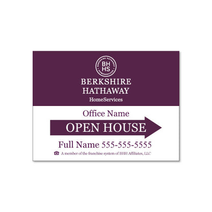 Berkshire Hathaway 18x24 Open House Directional