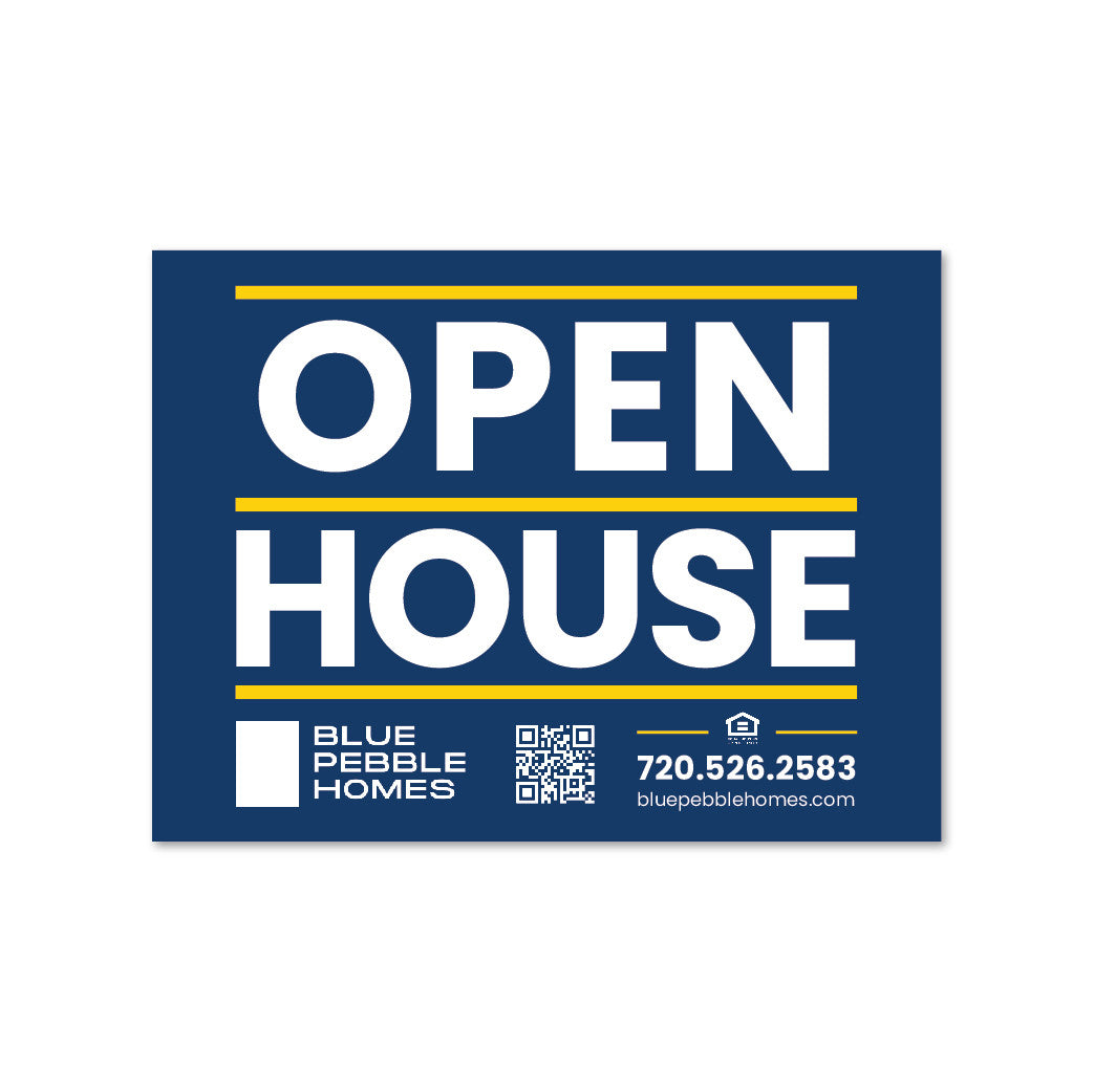 Blue Pebble Homes - 18x24 Generic Navy Open House Directional