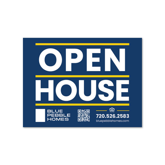 Blue Pebble Homes - 18x24 Generic Navy Open House Directional