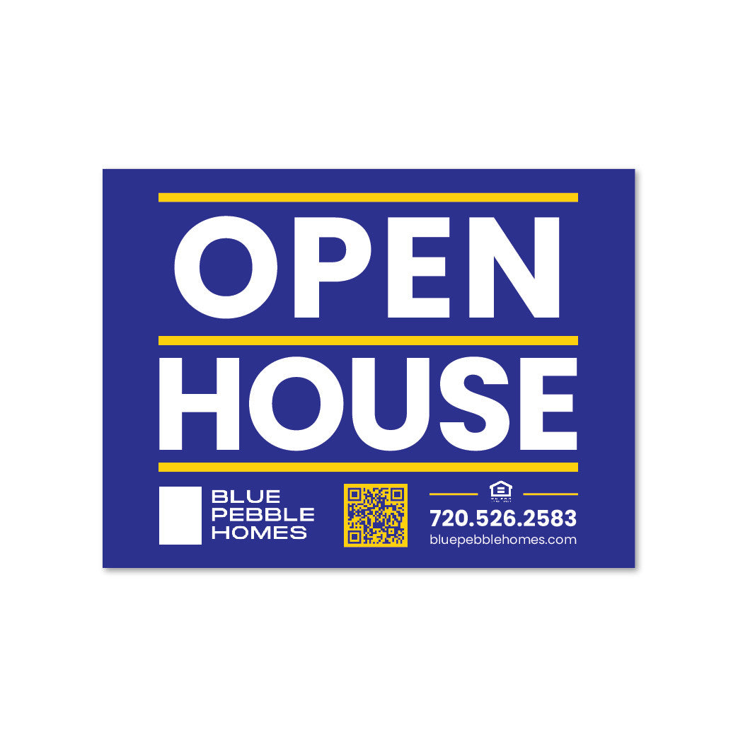 Blue Pebble Homes - 18x24 Generic Navy Open House Directional