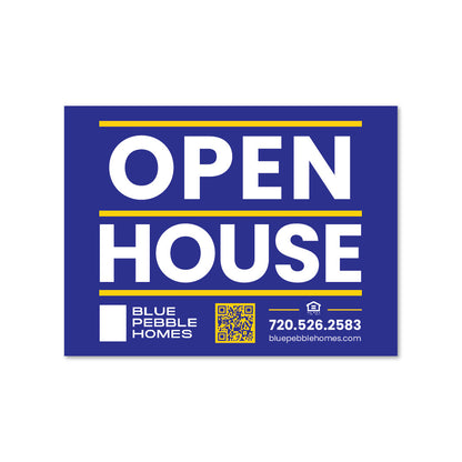 Blue Pebble Homes - 18x24 Generic Navy Open House Directional