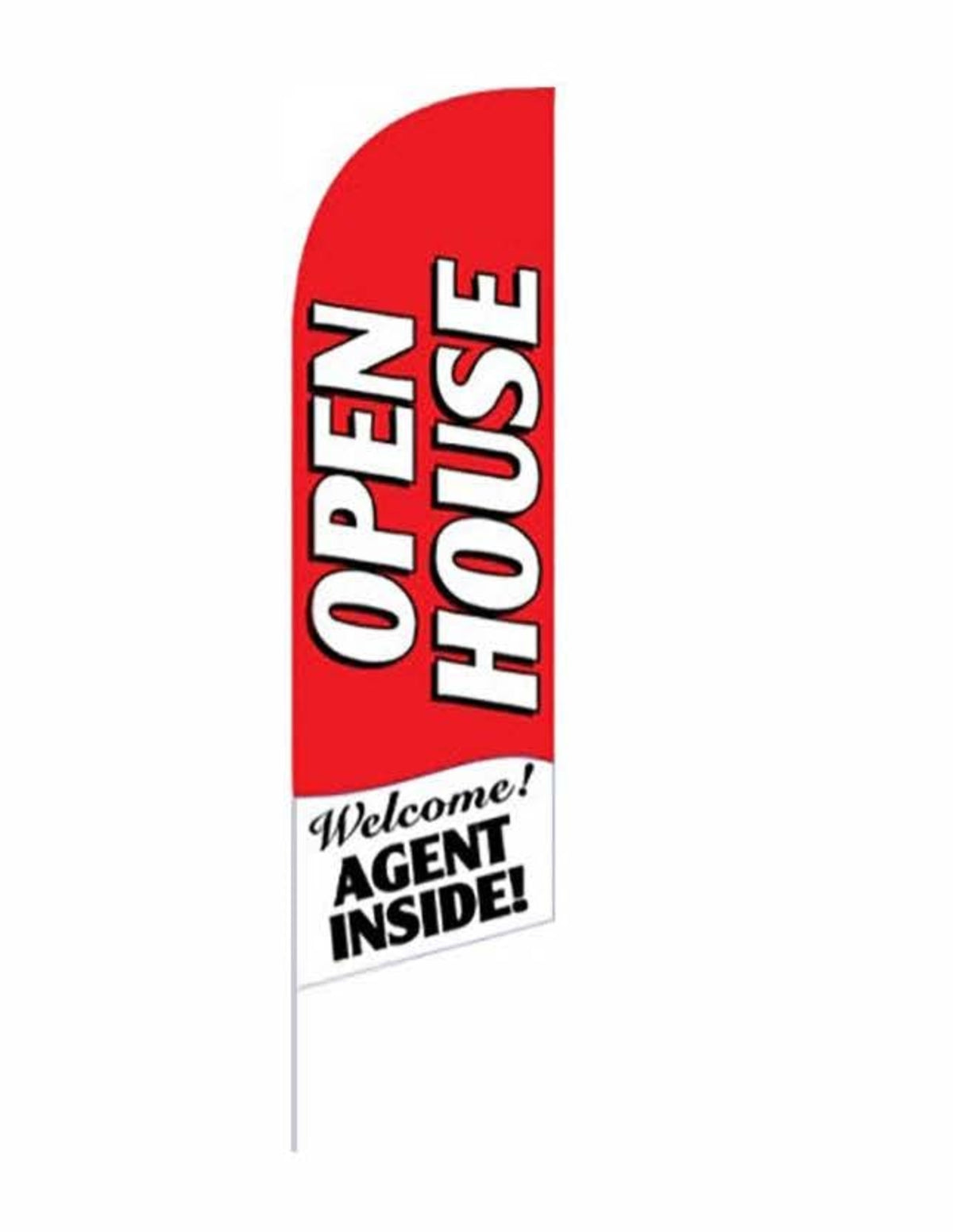 Open House Agent Inside - Feather Flag Red - Stake Type